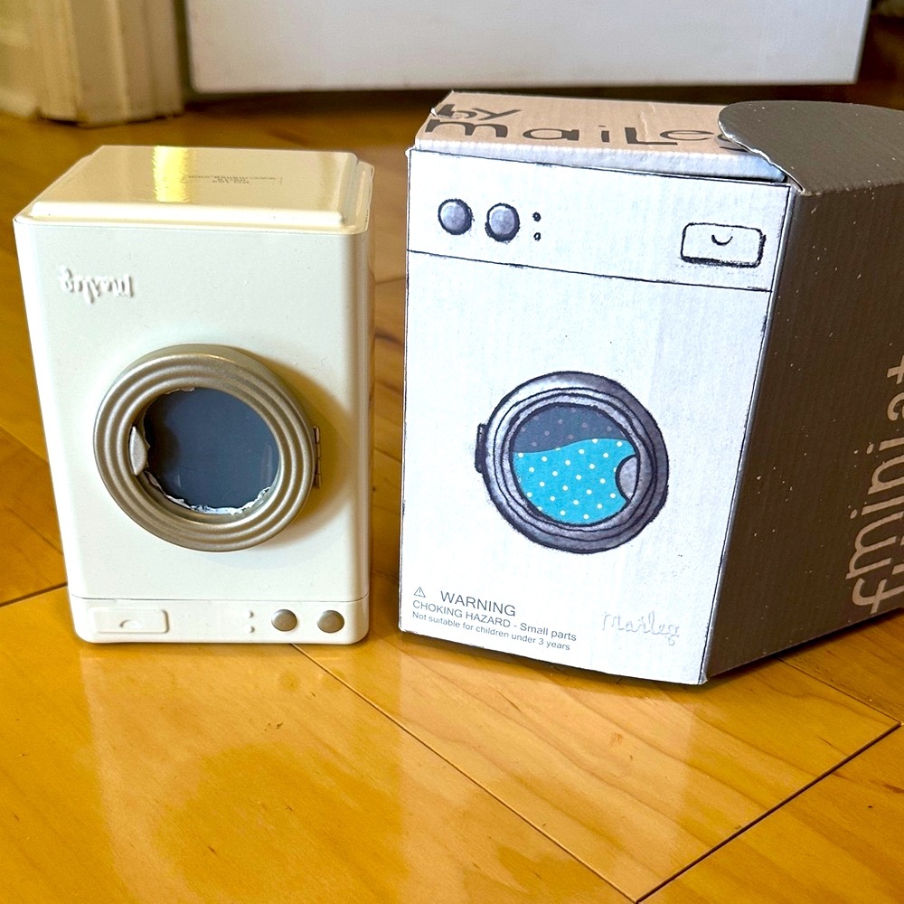 Miniature Cream Washing Machine Toy by Maileg